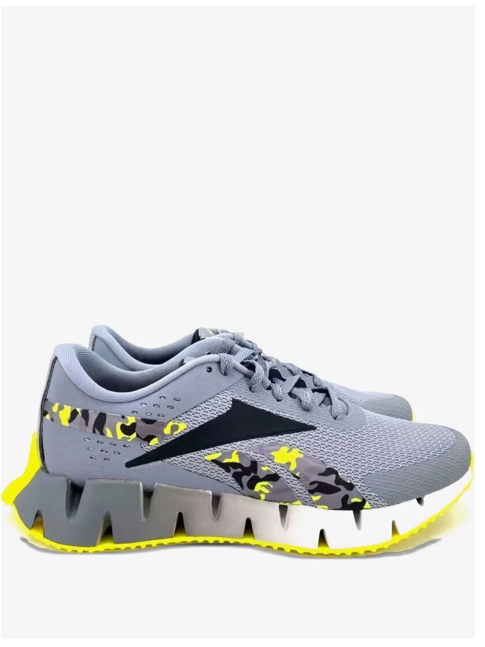 Reebok Zig Dynamica 2.0 Grey & Acid Yellow Boys Sneakers Size 6